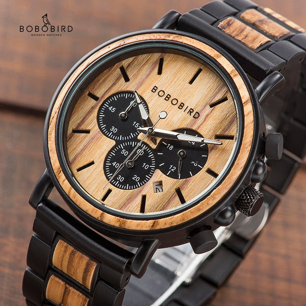 Luxury Quartz Chronograph Wooden Watch