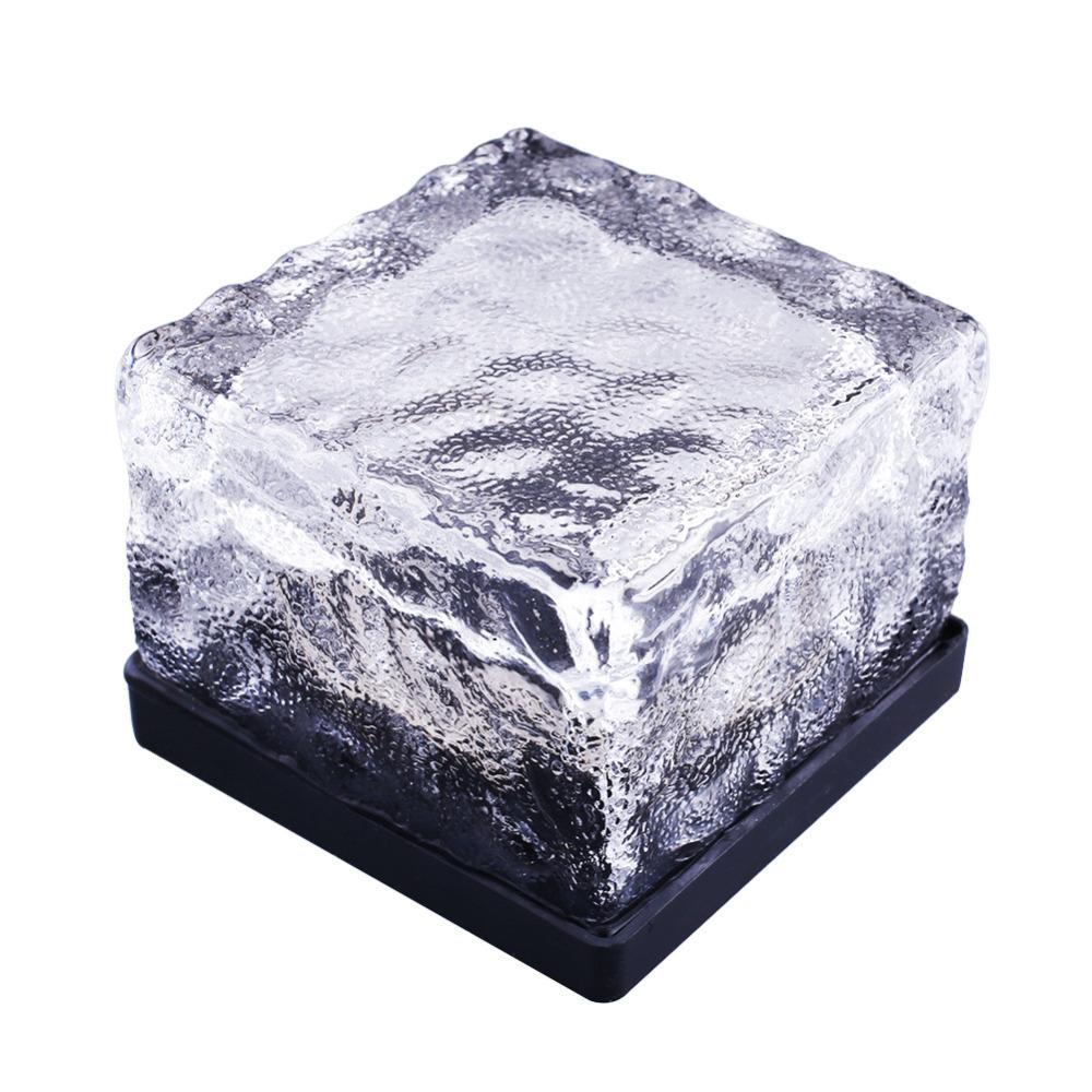 Solar-Powered Glass Brick Path Light