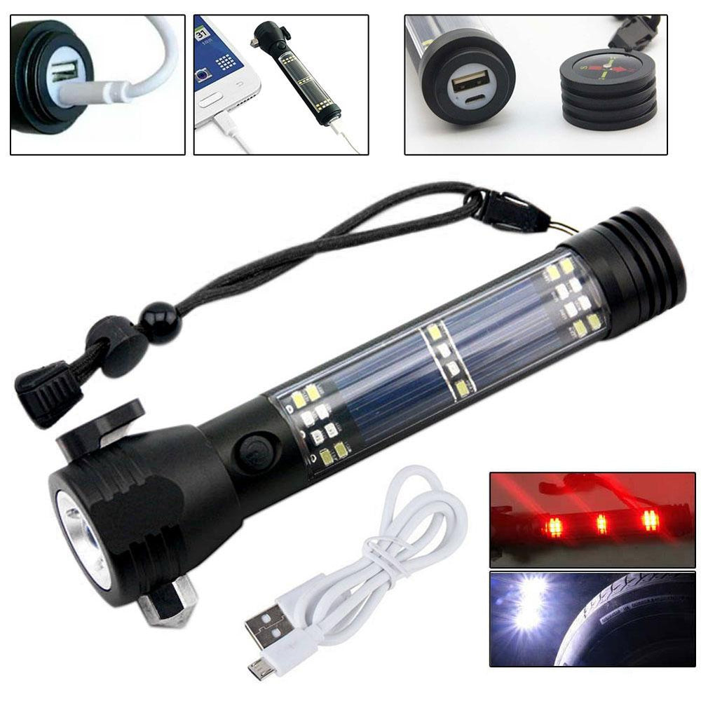 10 in 1 Multifunction Solar Powerful LED Flashlight
