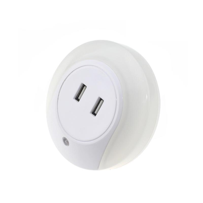 LED sensor night light with phone chargers