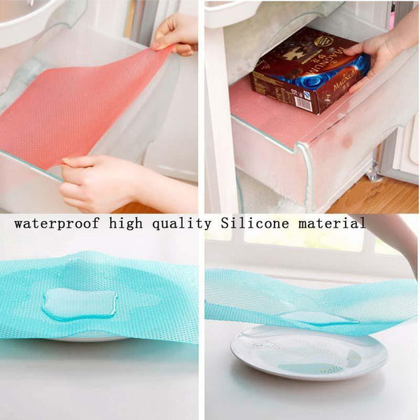 Antibacterial Food Grade Silicone Refrigerator Mats (4pcs)