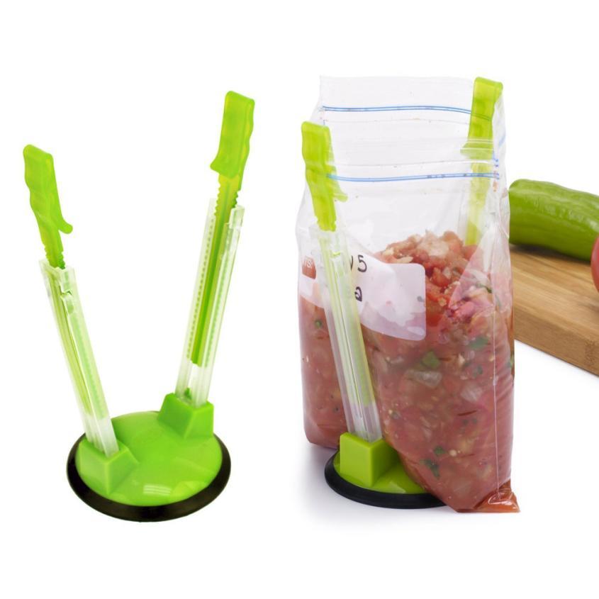 6 PCs Set Hands Free Adjustable Rack Clip For Ziplock Bags