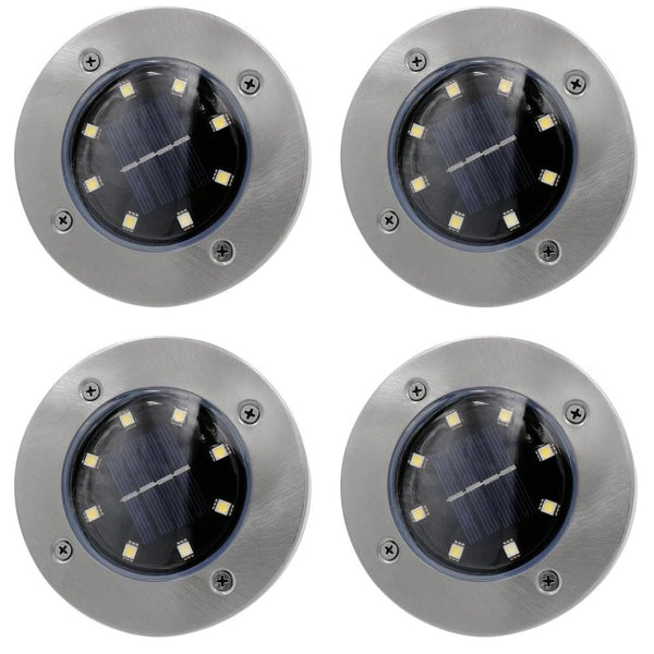 Solar Powered LED Disk Light (4-Pack)