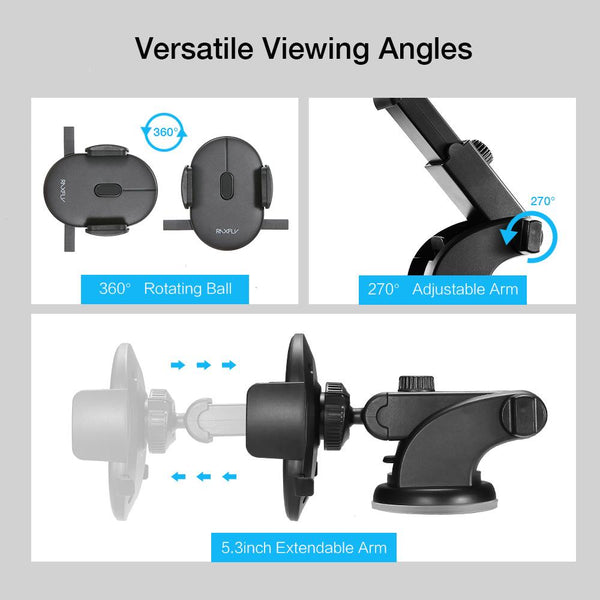 Automatically Locking Windshield Phone Holder