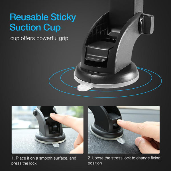 Automatically Locking Windshield Phone Holder