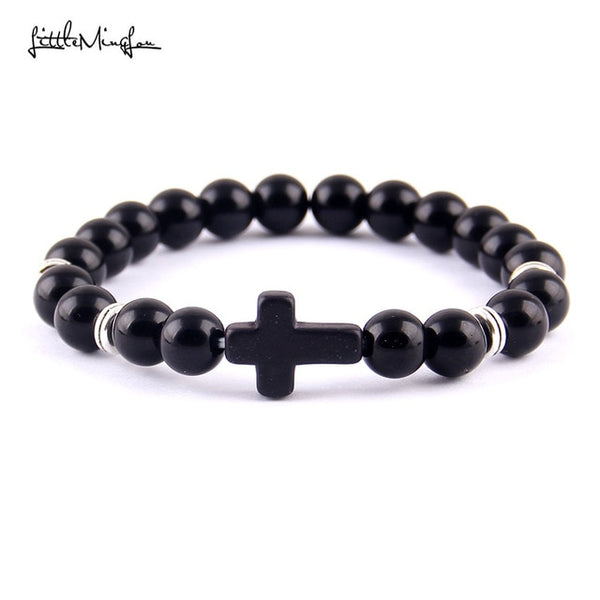 Trendy Jesus cross charm men's bracelet