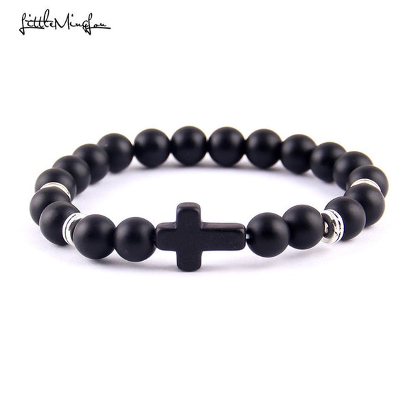 Trendy Jesus cross charm men's bracelet