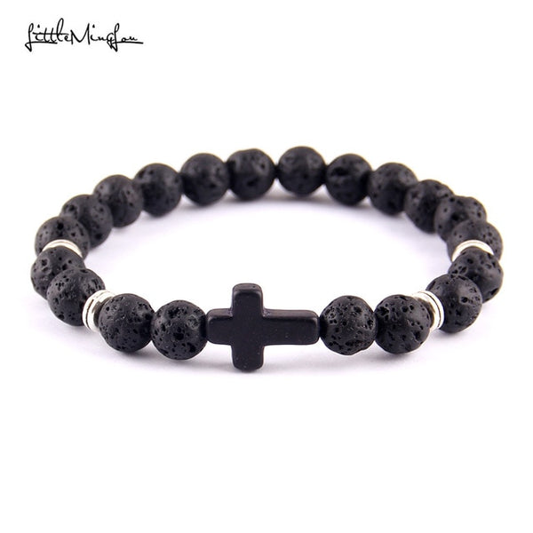 Trendy Jesus cross charm men's bracelet