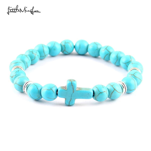 Trendy Jesus cross charm men's bracelet