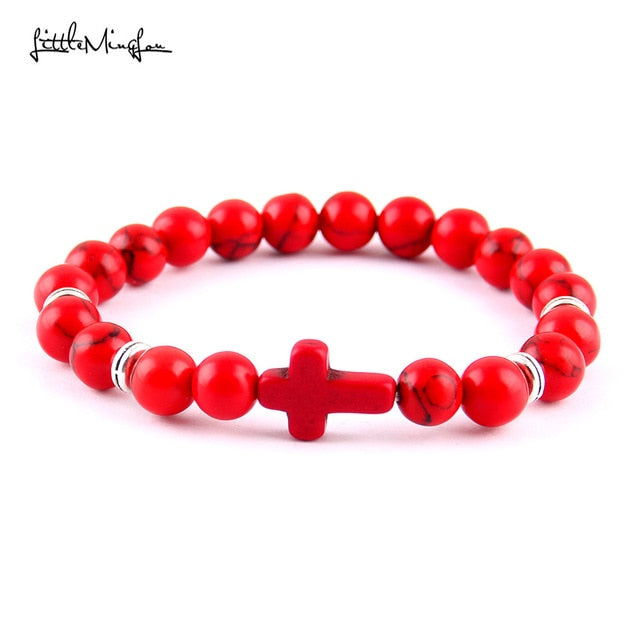 Trendy Jesus cross charm men's bracelet