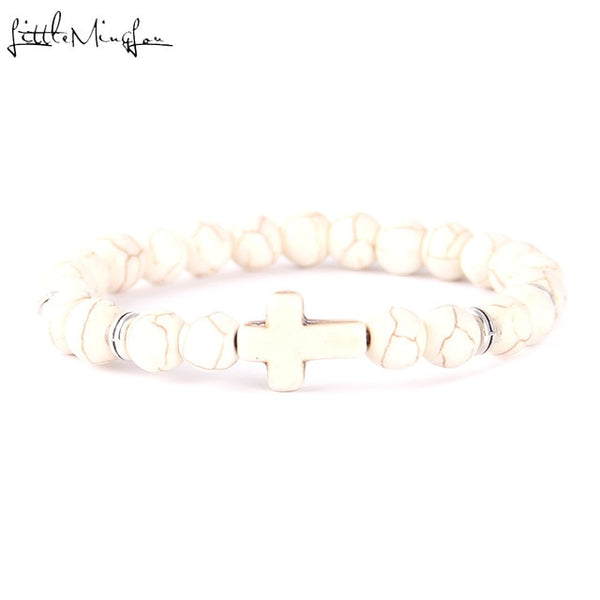 Trendy Jesus cross charm men's bracelet