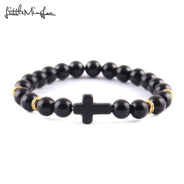 Trendy Jesus cross charm men's bracelet