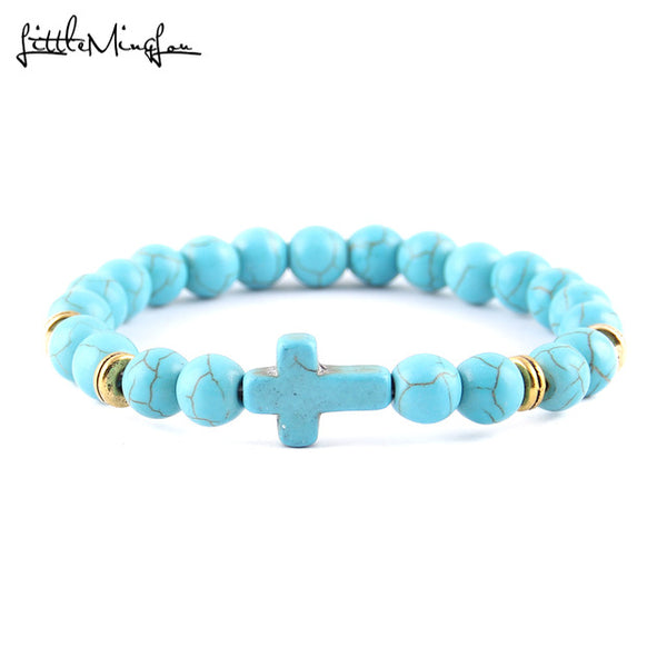 Trendy Jesus cross charm men's bracelet