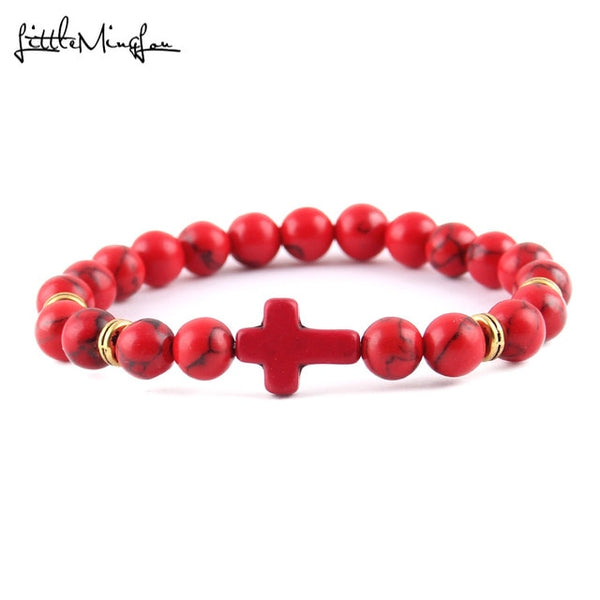 Trendy Jesus cross charm men's bracelet