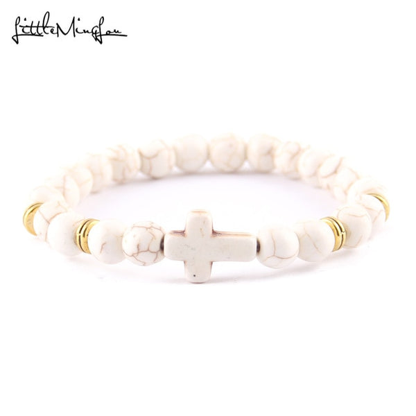 Trendy Jesus cross charm men's bracelet