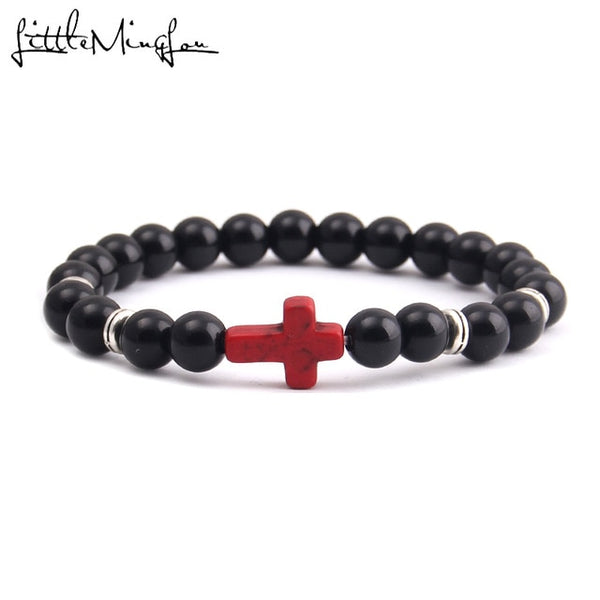 Trendy Jesus cross charm men's bracelet