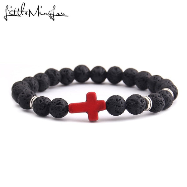 Trendy Jesus cross charm men's bracelet