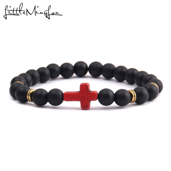 Trendy Jesus cross charm men's bracelet