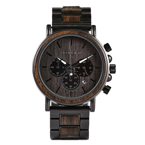 Luxury Quartz Chronograph Wooden Watch