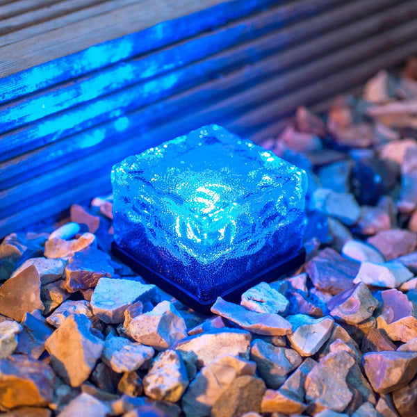 Solar-Powered Glass Brick Path Light