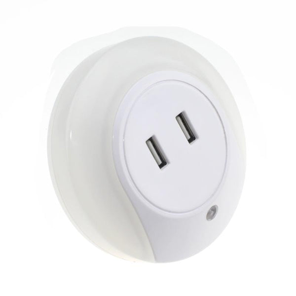 LED sensor night light with phone chargers