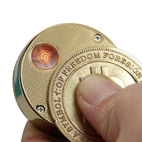 Rechargeable Flameless Bitcoin Electronic USB Lighter