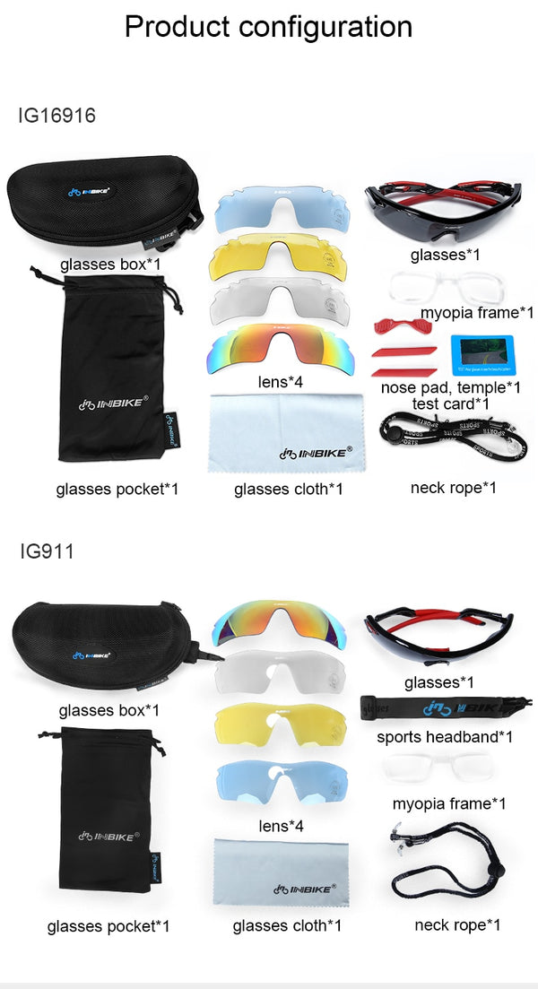 INBIKE Unisex Polarized Sunglasses Five Pairs Set